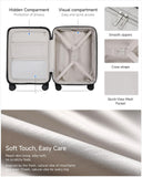 Carry On Luggage 22x14x9 Airline Approved, FLO5 Expandable Polycarbonate Suitcase with Front Pocket (FX-Core, Purple, 20 Inch)