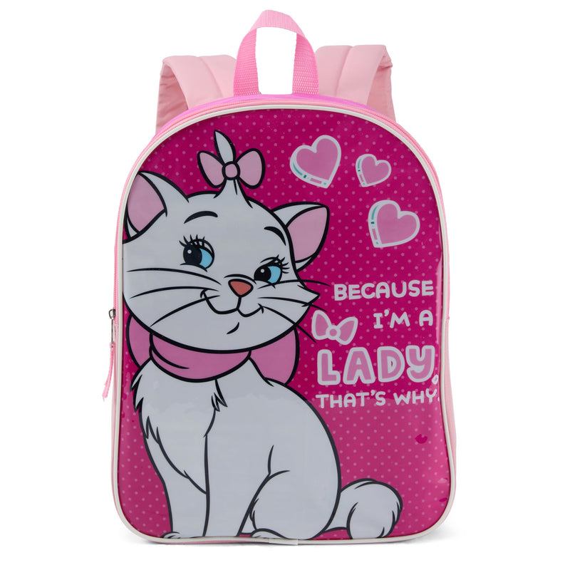 Disney Aristocrats Backpack for Kids - Cute & Durable Kids Backpack for Girls with Padded Straps & Zip Compartment - Ideal Toddler Bookbag for School & Travel - 15”