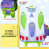 Disney Toy Story 2-in-1 Buzz Lightyear Carry On Luggage 18” Rolling Kids Mini Suitcase with Wheels & Handle 16L, Lightweight Travel Bag Gifts for Kids