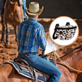 Huhumy 2 Pcs Insulated Saddle Pouch Print Endurance Waterproof Saddle Bag for Holding Cellphone Key Horse Riding Gear(Cow Print)