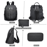 VANSARTO Backpack Purse for Women Vegan Leather Travel Backpack with Wristlet, Designer Convertible Shoulder Bag Satchel Handbag, Lightweight Fashion Backpack with Wide Strap (Black)