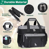 IGOLUMON Dog Travel Bag Large Pet Travel Bags Set for Supplies Weekend Travel Kit Tote Organizer Multi-Pockets Food Travel Bag with 2 Extra Large Food Containers, 2 Dog Bowls, 1 Feeding Mat