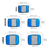 TravelWise 5 Piece Packing Cubes Set, Lightweight Luggage Organizer with Mesh Panels and 2 Way Zippers, Includes Small, Medium and Large Cubes for Travel, Blue