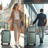TRAVELARIM Luggage Sets 3 Piece, 20 Inch Carry on Luggage and 24 Inch Suitcases with Wheels Spinner, Durable Hard Shell Suitcase Set, Expandable Travel Suitcase, Sage Green