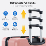 OLIXIS 24 Inch Luggage, Hardside Suitcase with Spinner Wheels, Lightweight ABS Hard Shell Checked Luggage, TSA Approved Lock, Expandable Medium Suitcase for Travel & Business–Pink