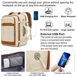 Travel Backpack for Women Airline Approved Carry On Backpack with Shoe Pouch,TSA 15.6inch Laptop Mochila Flight Approved Personal Item Bag for Weekender Overnight Bags Bookbag Travel Essentials,Beige