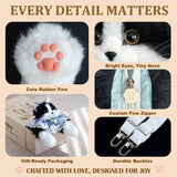 Krifey Stuffed Animals Backpack, Cute Cat plush Backpack, Realistic Animal Handcrafted Daypack with Adjustable Straps, Birthday Gifts for Women, Tuxedo Cat