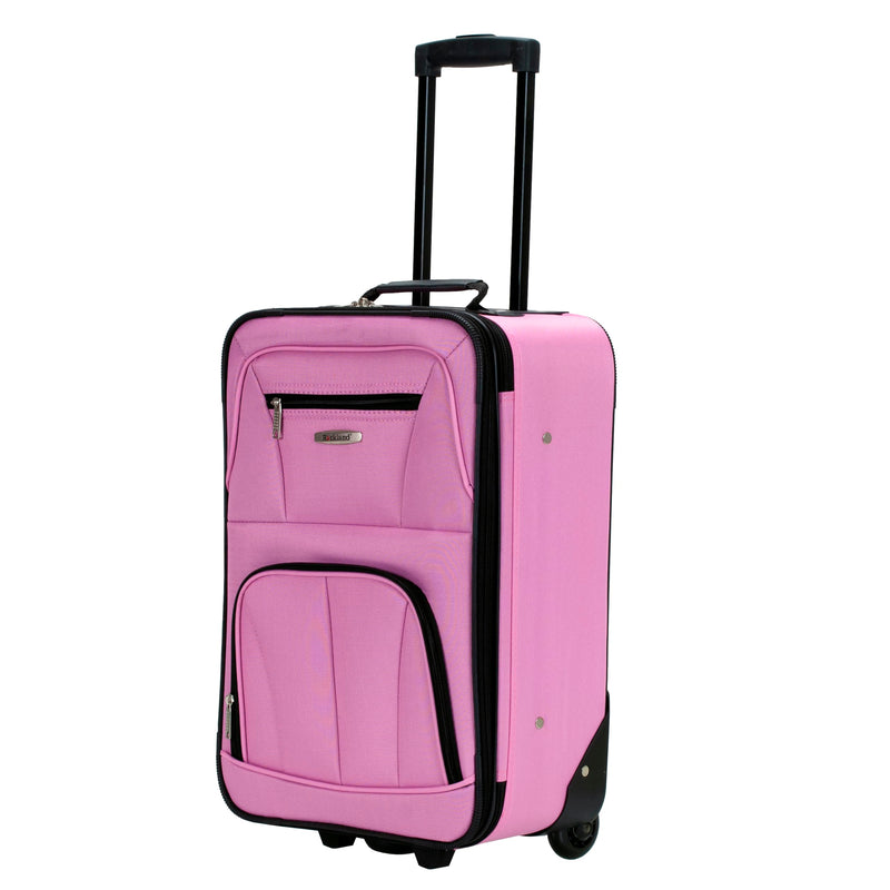 Rockland Fashion Softside Upright Luggage Set, Expandable, Pink, 2-Piece (14/19)