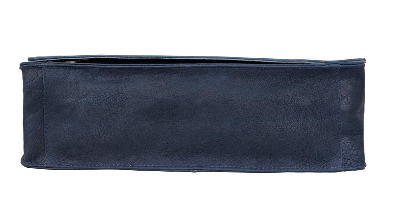 Christmas Gift | ANTONIO VALERIA Albert Blue Oily Wash Leather Messenger Bag for Men