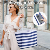 KALIDI Beach Tote Bag for Women Large Waterproof Sandproof Shoulder Handbag Packable Grocery Bag Casual Hobo Purse for Beach Picnic Vacation Essentials