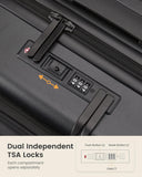 LOVEVOOK Carry On Luggage 22x14x9 Airline Approved with Detachable Pouch, 21 Inch Hardside Suitcases with Spinner Wheels, Lightweight Carry-on Luggage with TSA Lock for Women Men, 2PCS, Black