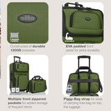 U.S. Traveler Rio Lightweight Softside Rolling Carry-on Suitcase, 2-Wheel Set, Green
