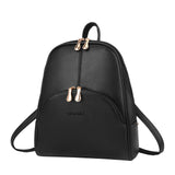 Nevenka Brand Women Bags Backpack PU Leather Zipper Bags Purse Casual Backpacks Shoulder Bags (BLACK)