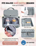 NatuFuse Baby Diaper Bag, Multi-Function Baby Bag for Mom Dad, Diaper Backpack with Changing Pad Stylish Pañaleras para Bebe Stroller Straps, Newborn Baby Essentials Must Haves for Women Grey Green