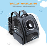 Bubble Cat Backpack Carrier, Expandable Cat Carrier Backpack,Breathable Pet Backpack for Medium Cat,Kitten and Small Puppy, Large Space,Portable Bags Foldable Dog Backpack for Traveling,Hiking(Grey)