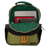 Fortnite Big Dill Backpack for Boys & Girls, 16 Inch Nylon Twill Big Face Schoolbag withMetal Fortnite Zipper Pull, Green