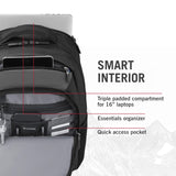 Victorinox Flyer 16" Laptop Backpack - Slim Backpack for Business & Travel - Laptop Compartment - Airflow Back Padding - Lightweight & Durable - Black/Grey