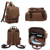 FANIGBAG Canvas Backpack Durable Vintage Travel Bookbag Laptop Backpack，Travel High Capacity Casual Daypack (brown A)