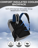 BAGLHER Cooler Backpack 30 Cans, Leakproof Waterproof Cooler Bag with 5 Reusable Ice Pack for Camping, Beach, Hiking, Grey