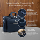Briggs & Riley Underseat Duffle Bag - Personal Item Travel Bag for Women & Men, Carry On, Fits Under Airplane Seat, Weekender & Overnight Luggage, Lightweight - Baseline Collection, Navy