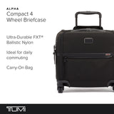 TUMI - Alpha Compact 4 Wheeled Brief - Rolling Carry On Briefcase. Laptop Bag for Commuting and Travel - Black