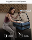 Checked Luggage with Spinner Wheels, FLO5 Expandable Polycarbonate Hard Shell Suitcase with TSA Approved Lock (FX-Core, Blue, 24 Inch)