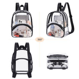 abshoo Clear Mini Backpack for Stadium Approved Transparent Backpacks for Girls Women Clear Bag for Concert Sport Events (Black)