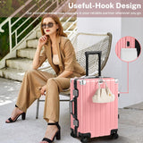 Krute Zipperless Luggage 24 Inch Aluminum Frame Suitcase with Spinner Wheels PC+ABS Hardide Checked Luggage TSA Approved