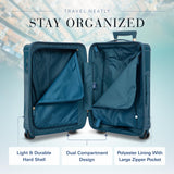 Bric's Positano Trolley Spinner - Carry-On Luggage with Built-In USB Port and Lock - Lightweight Suitcases Made From Durable Polycarbonate - Protector Cover Included - 21 Inch, Sea Green