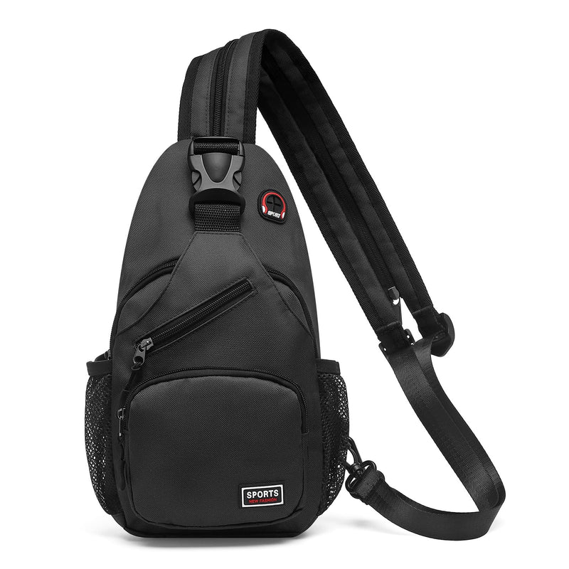 SUIKIHUM Convertible Sling Bags for Women Men, Lightweight Crossbody Backpack Daypack Fit for 7.9" Tablet for Casual Travel Sport Hiking (Black)