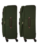 London Fog Nottingham 4 Piece Softside Luggage Set (USB, 20, 25 & 29), Olive Chestnut