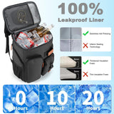 Insulated Cooler Backpack,33 Cans Multifunctional Double Deck Leakproof Cooler Bag with Sternum Strap,Large Capacity Lightweight Travel Camping Beach Backpack Cooler Ice Chest for Men Women