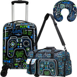 Inprof Kid’s Luggage Set 3 Piece Suitcase Set 16’’ Hardside Luggage with Spinner Wheels Girls Boys Carry on Toddler Travel Rolling Suitcase Airline Approved
