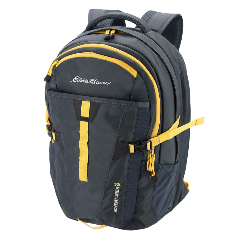 Eddie Bauer Adventurer Backpack with Organization Compartments and Hydration/Laptop Compatible Sleeve, Adventurer - Storm, 30L