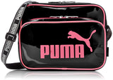 PUMA J20072 ECLA Horizontal Enamel Mini Shoulder Bag, Ella Enamel Mini Shoulder Bag, Horizontal Type, Black Pink