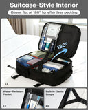 HOTOR Travel Backpack - TSA-Friendly Carry-On Backpack for Men & Women, Internal Luggage Straps & Waterproof Pocket, Perfect for Travel Essentials, Work, Commuting, 16.9" x 11.4" x 7.9", Black