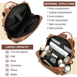 AGLOD Vegan Leather Laptop Backpack for Women 15.6 Inch Work Backpack Purse for Travel College