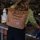 Carhartt Convertible Backpack Tote, Durable Tote Bag with Adjustable Backpack Straps and Laptop Sleeve, Wine