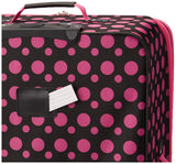 Rockland Fashion Softside Upright Luggage Set, Black/Pink Dot, 4-Piece (14/19/24/28)