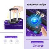 LARVENDER Luggage Sets 3 Piece, 20 Inch Carry on Luggage 22x14x9 Airline Approved Hardside PC+ABS Suitcase Set with Spinner Wheels TSA Lock, Lightweight Luggage Set for Women, Midnight Berry
