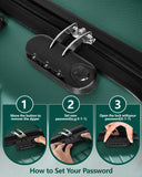 11 Piece Travel Luggage Sets, 4 Piece Hardshell Suitcase with Wheels, 20inch Carry on Luggage, 24inch 28inch 32inch Checked Luggage with 7PC Organizer Bags