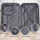 LARVENDER 28 Inch Checked Luggage with Spinner Wheels, PC+ABS Expandable Large Suitcases with Wheels, Travel Luggage sets for Women and Men, Cheetah