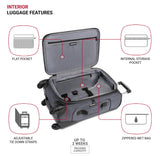 SWISSGEAR Sion Softside Expandable Spinner Luggage Durable Lightweight Travel Suitcase, Dark Grey, 2-Piece Set (21/25)
