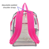 Eastsport Clear PVC Backpack Clear Bag for Concerts, Sports Events Festivals, College, Work, Pink