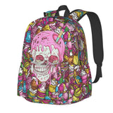 Guiteinyi Boy Kids Sweet Skull School Backpack Large Capacity Children Casual Backpacks For Teen Girl