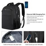 BIKROD Backpack for Men and Women, School Backpack for Boys, Water Resistant Business Travel Laptop Back Pack Fit 15.6 Inch Laptop with USB Charging Port, Black