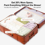 NZBZ Vintage Luggage Sets for Women Retro Suitcase Cute Vintage Expandable Luggage of 3 (Rust Orange, 20inch & 24inch & 28inch)
