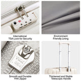 Hanke 24 Inch Luggage Suitcases With Spinner Wheels Lightweight PC Hard Shell Rolling Suitcase With Travel Lock,Checked-Medium 24-Inch(Ivory White)