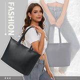 KALIDI Tote Bag Zipper Shoulder Bag Faux Leather Purses for Women Casual Handbag Work Dating College