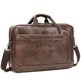 Faux Leather Messenger Bag for Men 17-17.3 Inch: Convertible 3 in 1 Backpack Laptop Bag Briefcase Computer Handbags Shoulder Crossbody Bag with Padded Laptop Sleeve for Work College Travel, PU Coffee